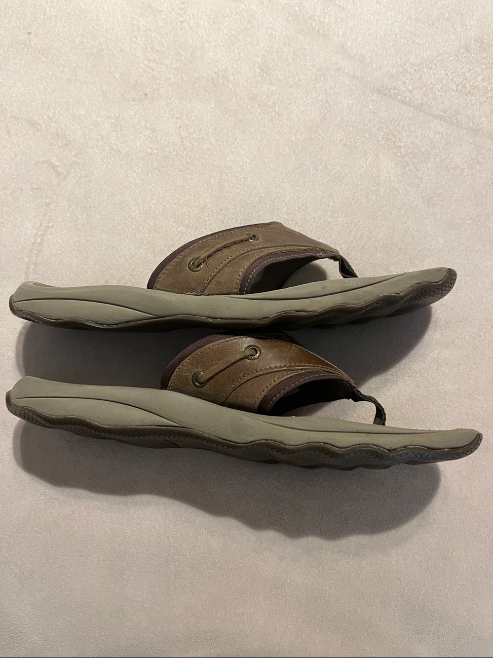 EUC SPERRY Top Siders Men's Leather Flip-Flops - Picture 4 of 12